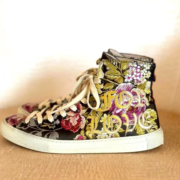 Gucci Blind for Love Floral Embroidered High Top Sneakers - Picture 10 of 16
